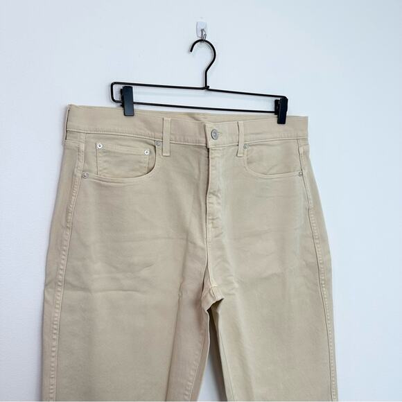 AYR The Beat Drop Jeans Barrel Leg in Straw Hat Cream Tan Preppy Minimalist 34 - Picture 5 of 10